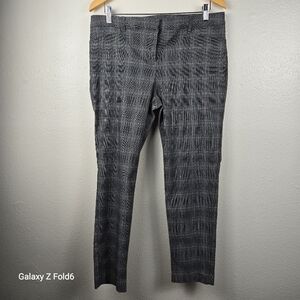 Van Heusen Women’s Plaid Stretch Dress Pants‎ Size 12 Short Gray Black Slim Fit